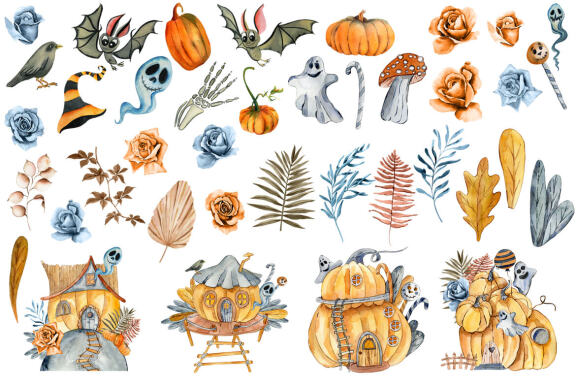 Haunted House Halloween Clipart Bundle