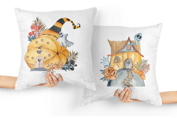 Haunted House Halloween Clipart watercolor clipart