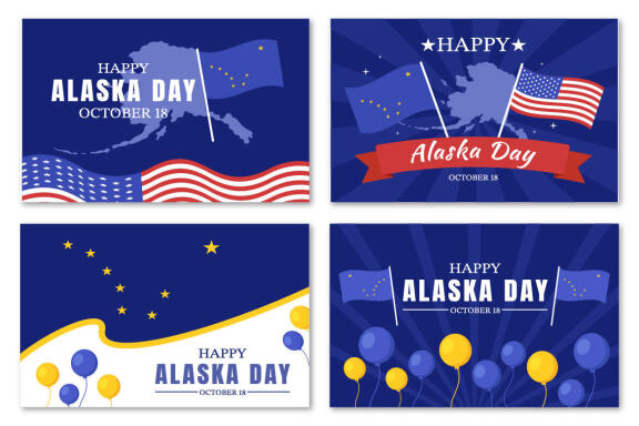 15 Happy Alaska Day Illustration