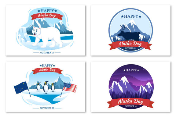 15 Happy Alaska Day Illustration