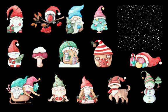 Christmas gnomes PNG clipart. Winter Gnome Clipart
