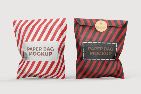 Paper Craft Festival Gift Paper Bag Mockup