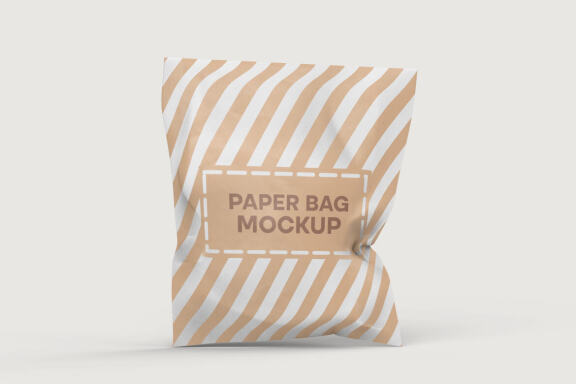 Paper Craft Festival Gift Paper Bag Mockup