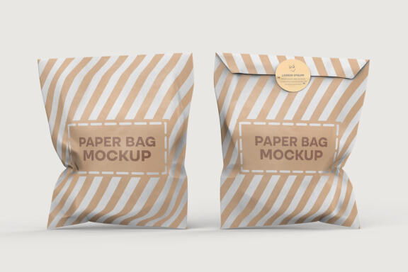 Paper Craft Festival Gift Paper Bag Mockup
