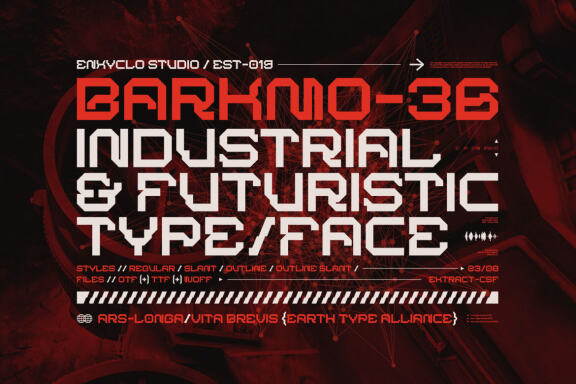 BARKMO-36 - Futuristic Mecha Font