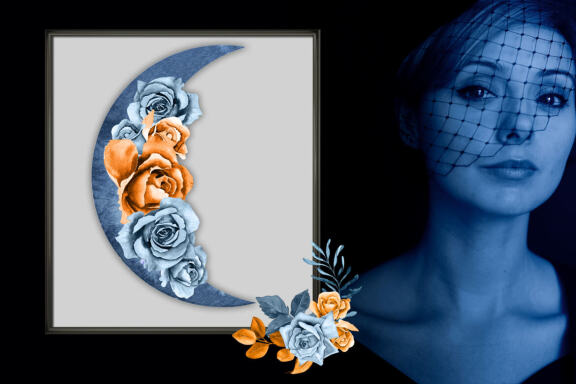 Indigo & Rust Boho Floral Clipart