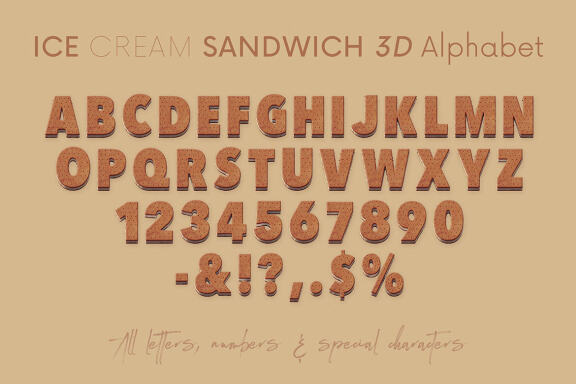 Ice Cream Sandwich - 3D Lettering