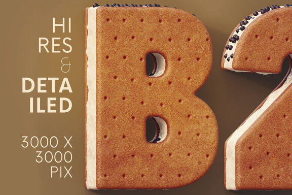 Ice Cream Sandwich - 3D Lettering