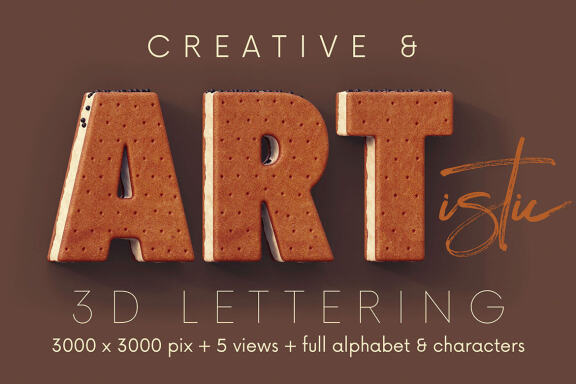 Ice Cream Sandwich - 3D Lettering