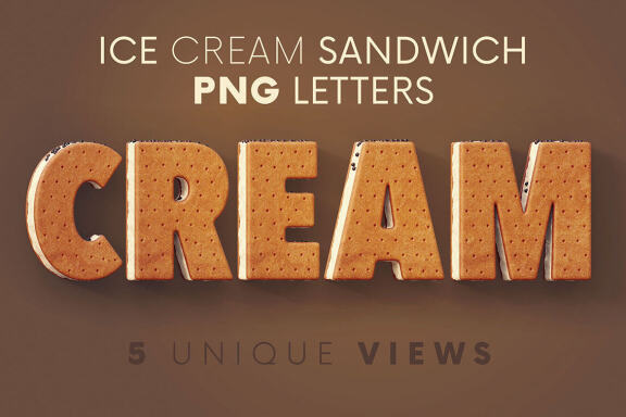 Ice Cream Sandwich - 3D Lettering