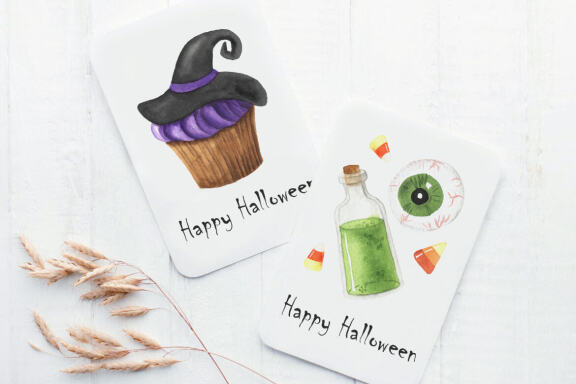 Watercolor Halloween Yummy Candy Clipart