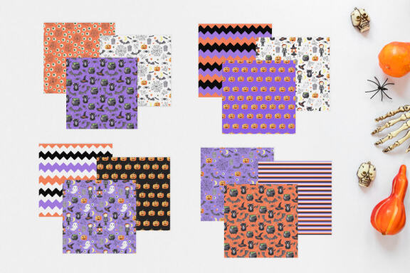 Watercolor Halloween Digital Papers Pack