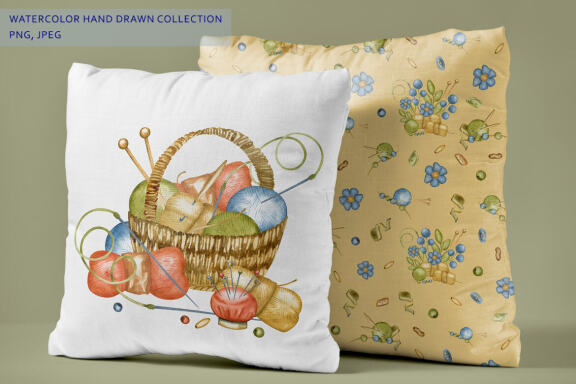 Knitting watercolor collection