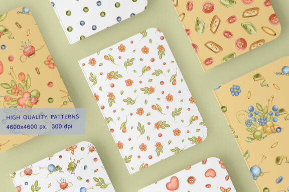 Knitting watercolor collection