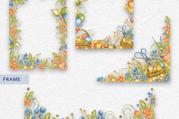Knitting watercolor collection