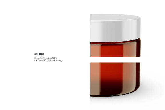 Amber Glass Jar - PSD Mockup