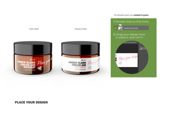 Amber Glass Jar - PSD Mockup