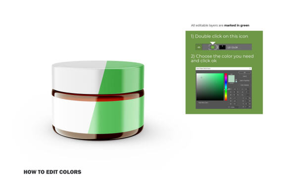 Amber Glass Jar - PSD Mockup