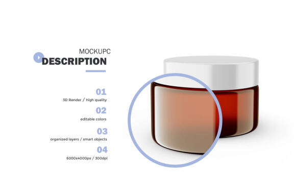 Amber Glass Jar - PSD Mockup