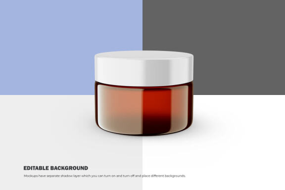 Amber Glass Jar - PSD Mockup