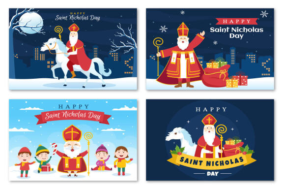 15 Saint Nicholas Day or Sinterklaas Illustration