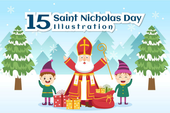 15 Saint Nicholas Day or Sinterklaas Illustration