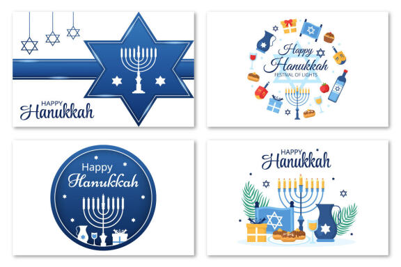 14 Happy Hanukkah Jewish Holiday Illustration