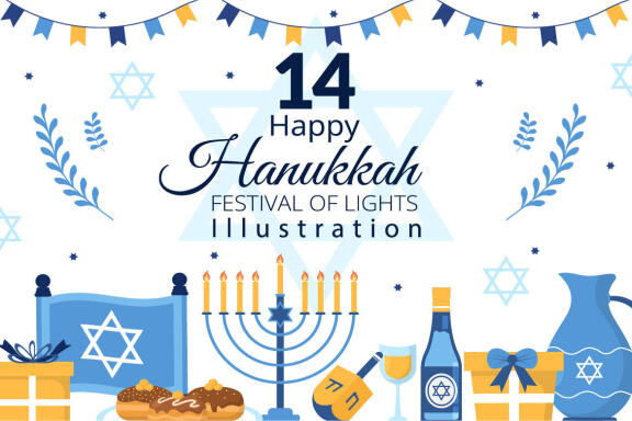 14 Happy Hanukkah Jewish Holiday Illustration