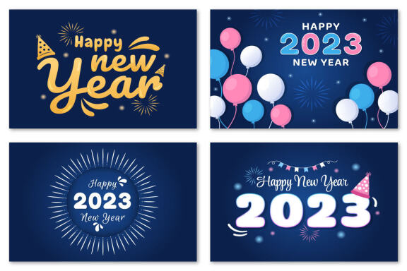 12 Happy New Year 2023 Illustration