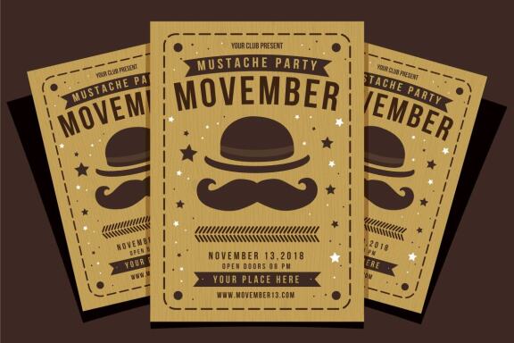 Movember Mustache Party - Free Flyer