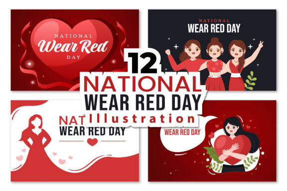 12 National Wear Red Day Illustration