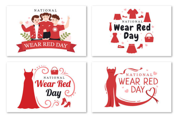 12 National Wear Red Day Illustration