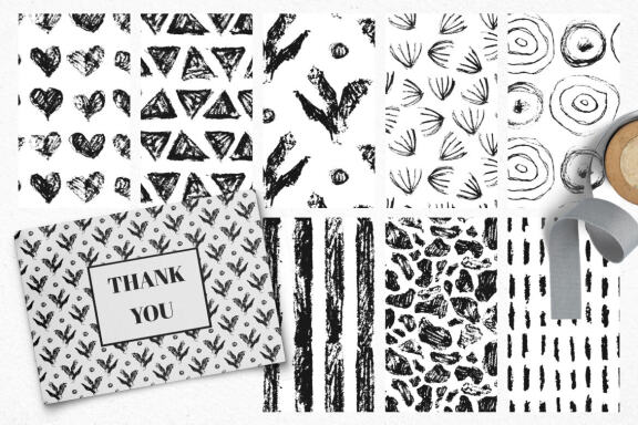 Pencil Doodles Patterns and Illustrations