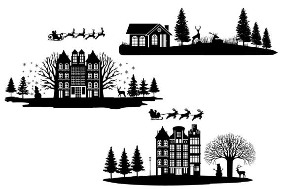 Christmas big village svg bundle