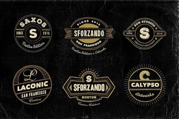 18 Hand Drawn Vintage Badges v.2