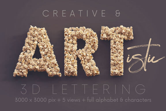 Popcorn - 3D Lettering
