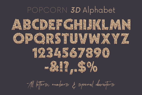 Popcorn - 3D Lettering