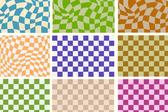 Retro Checkered Textures 70s 90s 