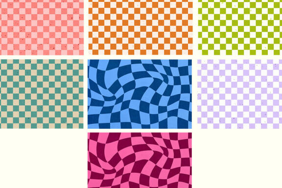 Retro Checkered Textures 70s 90s 
