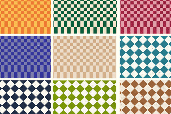 25 Checkered Hippie Retro Papers