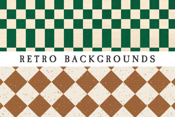 25 Checkered Hippie Retro Papers