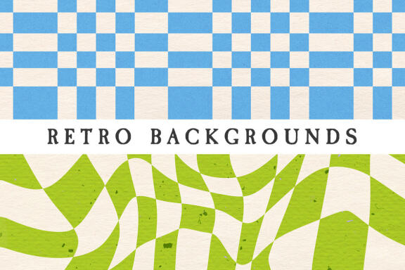 25 Checkered Hippie Retro Papers