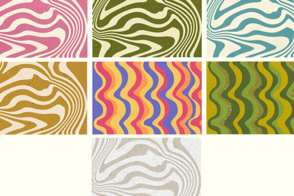 Retro Groovy Wave Textures