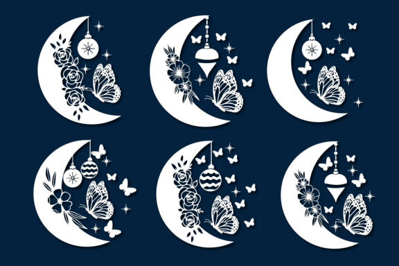 Christmas Moon Butterfly Bundle