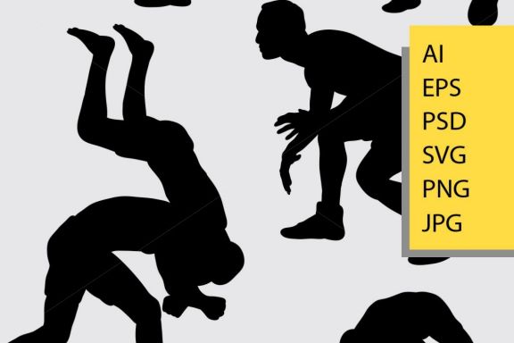 Wrestling silhouette