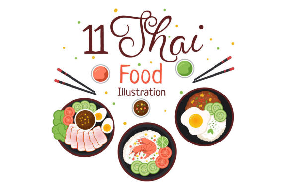 11 Traditional Thai Food Illustration