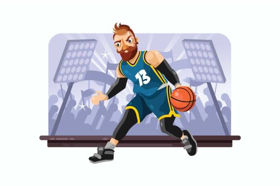 Basketball Player Vector Illustration