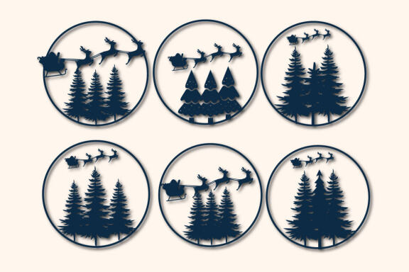 Monogram Christmas Round Layer Cut