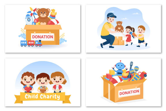 8 Donation Box Toys for Children Illustration