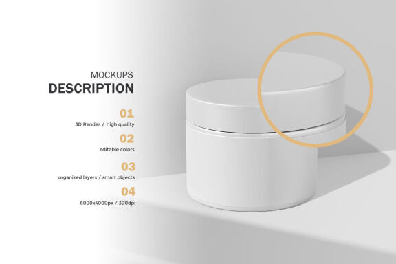 Plastic Cream Jar - PSD Mockup